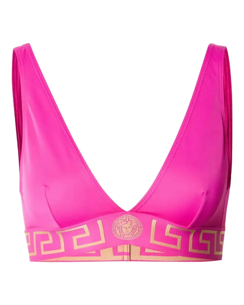 Versace Greca-border bikini top - Rosa Rosa