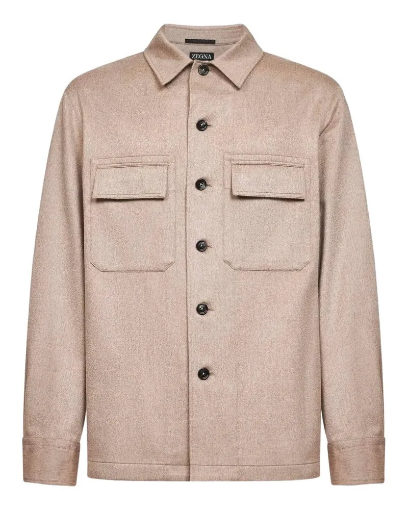 Ermenegildo Zegna chest-pocket overshirt - Nude Nude