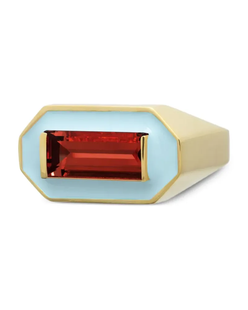 Aliita Emaillierter 9K Deco Maxi Ring - Gold Gold