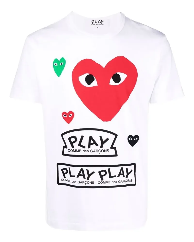 Comme des Garçons T-Shirt mit Herz-Print - Weiß Weiß