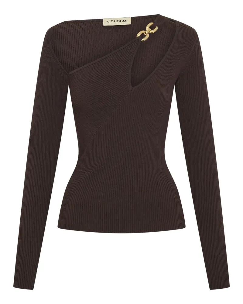 NICHOLAS Falda cut-out ribbed top - Braun Braun