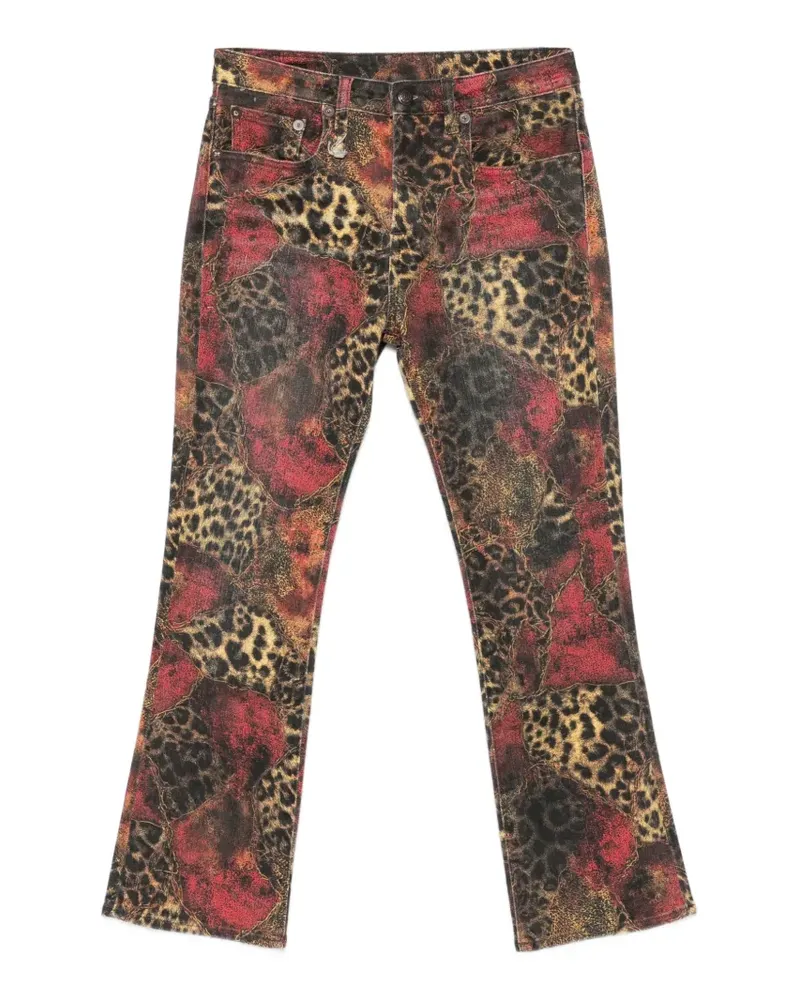 R13 Jeans mit Leopardenprint - Rot Rot
