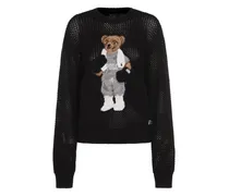 Strickpullover mit Polo Bear - Schwarz