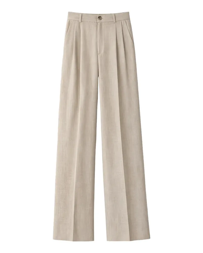BOUGUESSA Alison pleated-front tailored trousers - Nude Nude