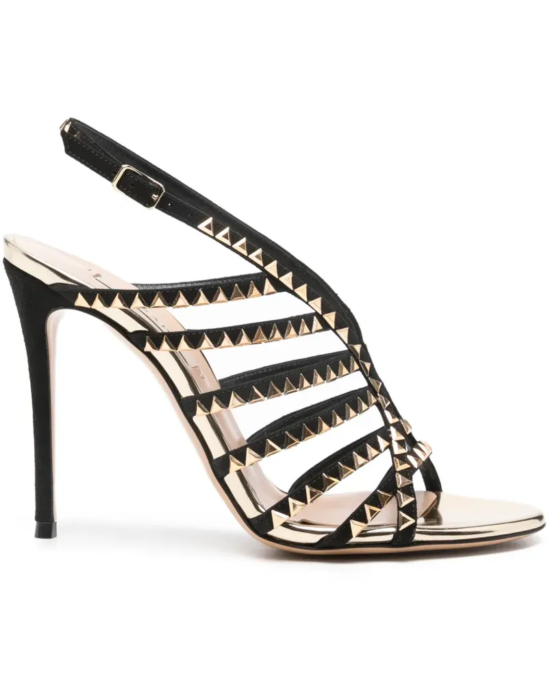 Casadei 10mm Divine studded heeled sandals - Schwarz Schwarz