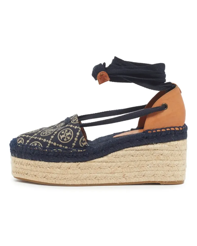 Tory Burch denim wedge espadrille sandals - Blau Blau