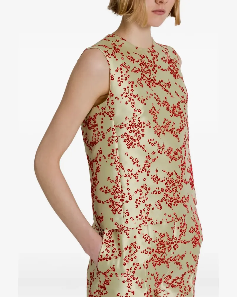 Alberta Ferretti Top mit Blumenprint - Grün Grün