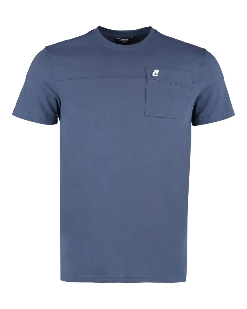 K-Way T-Shirt mit aufgesetzter Tasche - Blau Blau