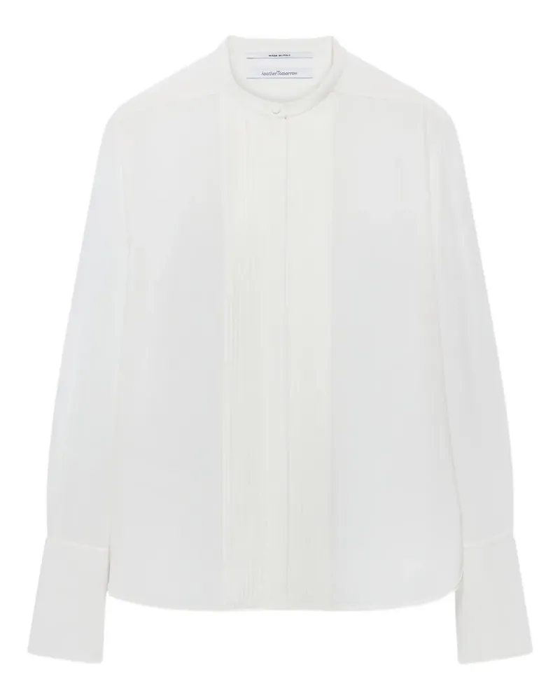 Another Tomorrow pleated tuxedo shirt - Weiß Weiß