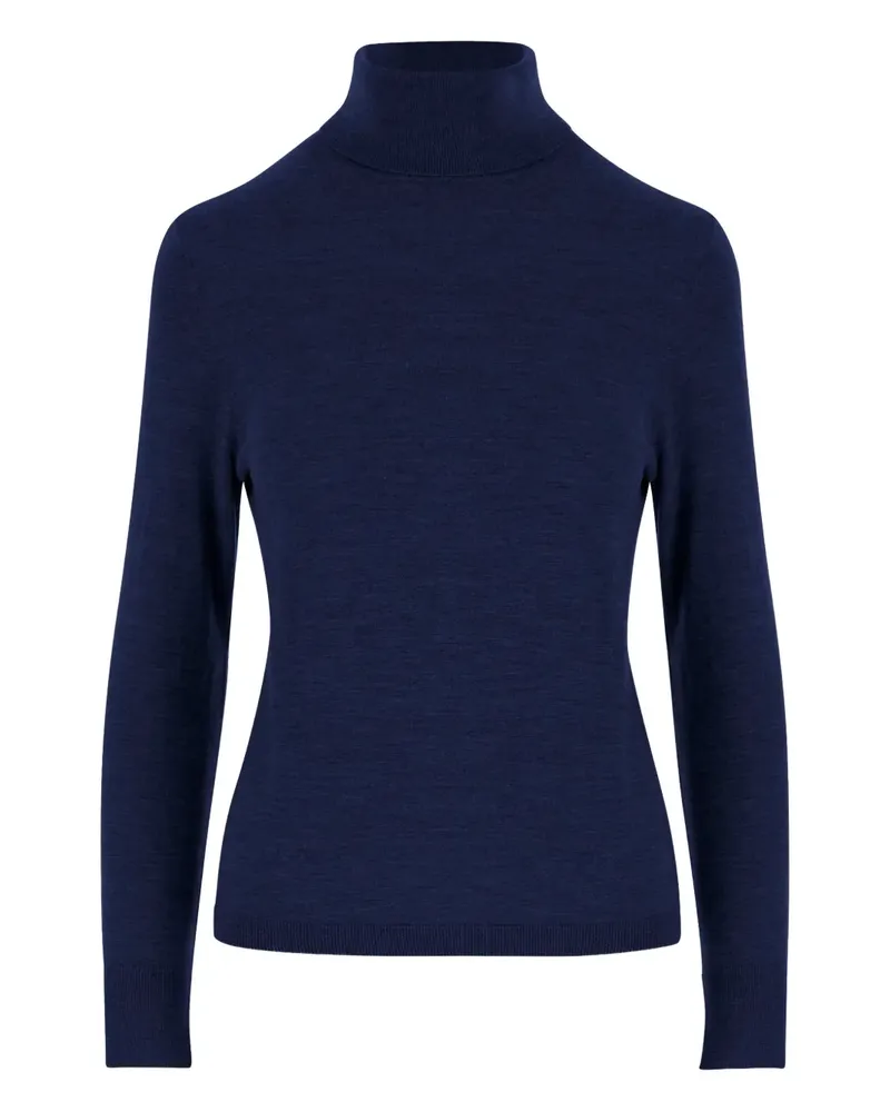 ALLUDE Merinopullover mit Stehkragen - Blau Blau