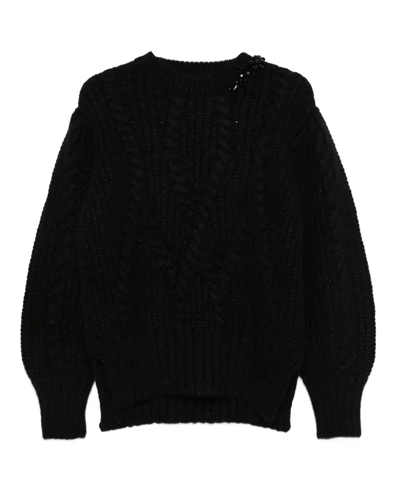 Simone Rocha Verzierter Pullover mit Zopfmuster - Schwarz Schwarz