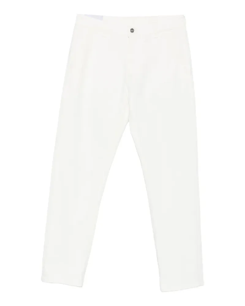 Dondup Oliver straight-leg logo-patch trousers - Weiß Weiß