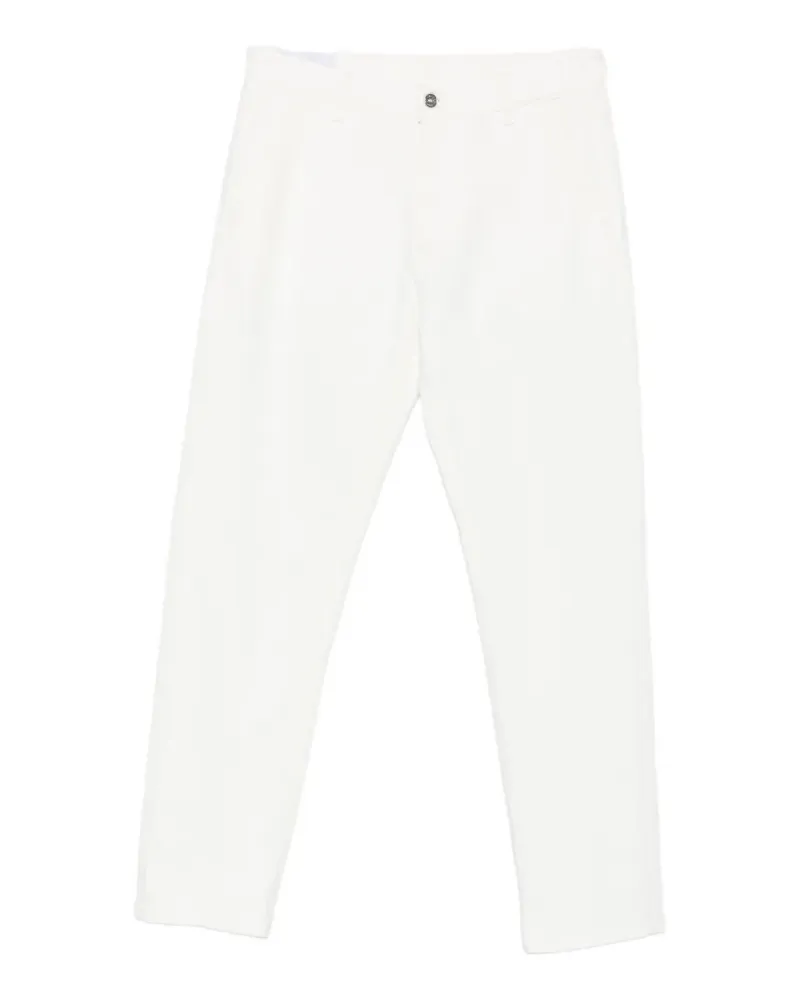 Dondup Oliver straight-leg logo-patch trousers - Weiß Weiß