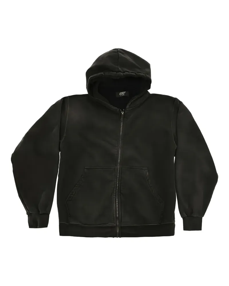 HTC Hollywood Trading Company zip-up logo-print hoodie - Schwarz Schwarz