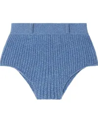 Alanui Gestrickte High-Waist-Shorts Blau