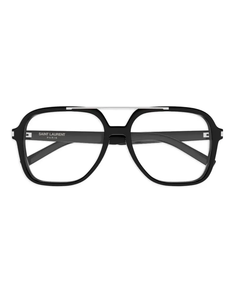 Saint Laurent pilot-frame double-bridge glasses - Schwarz Schwarz