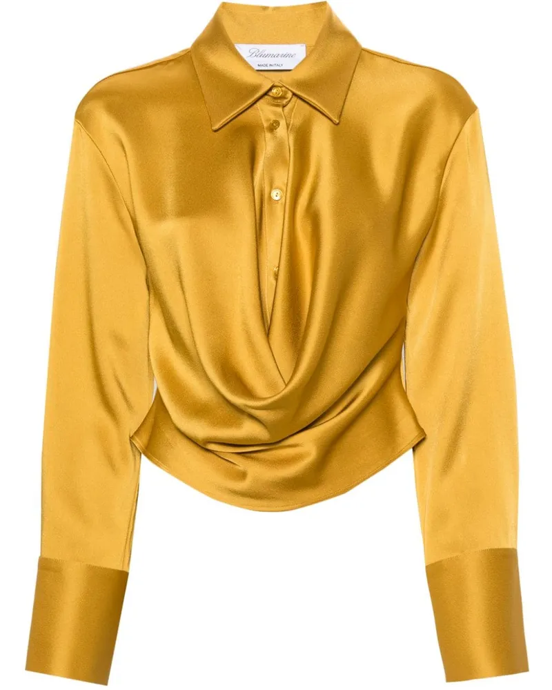 Blumarine Drapiertes Satinhemd - Gold Gold