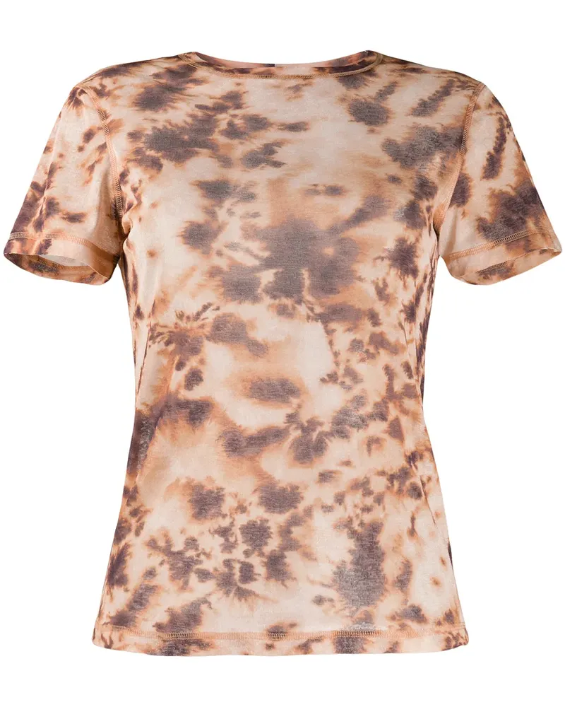 Nanushka T-Shirt mit Batikmuster - Nude Nude