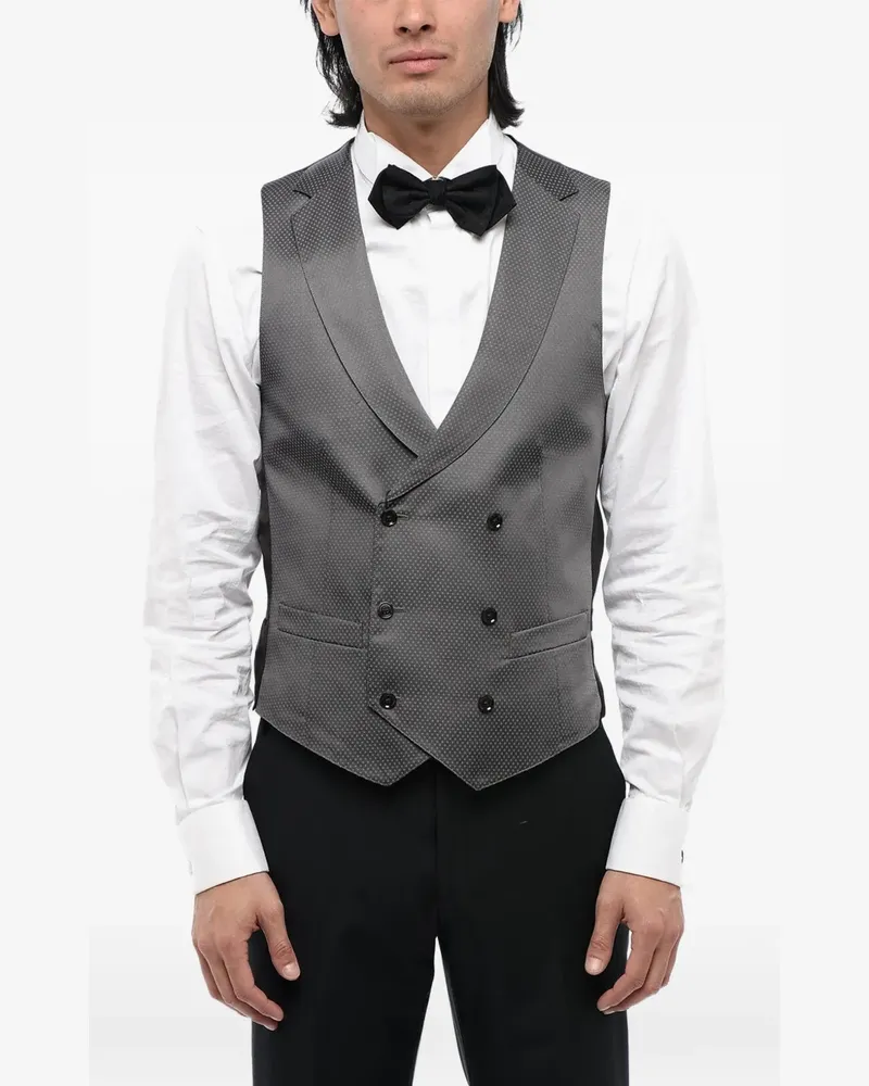 Corneliani double-breasted patterned waistcoat - Grau Grau