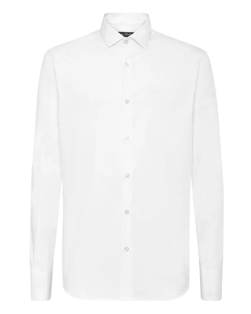 Philipp Plein Hemd mit Hexagon-Stickerei - Weiß Weiß