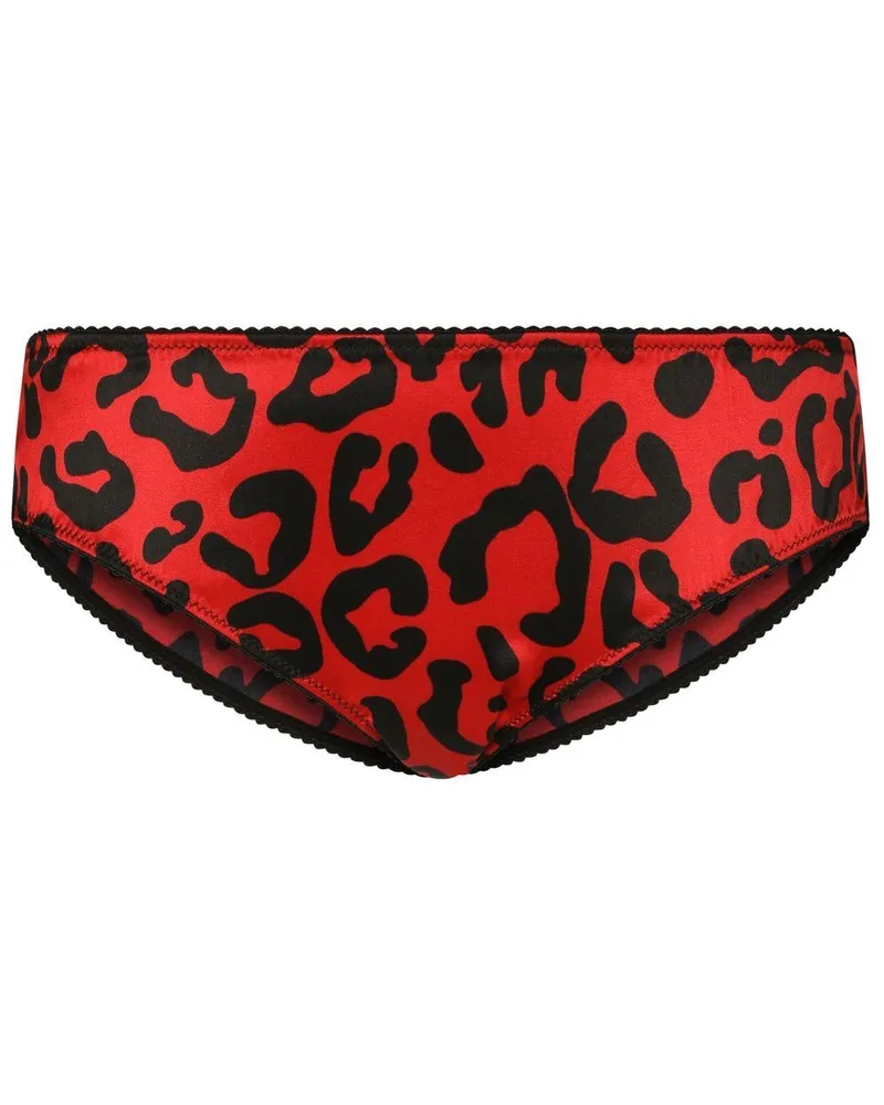 Dolce & Gabbana Slip mit Leoparden-Print - Rot Rot