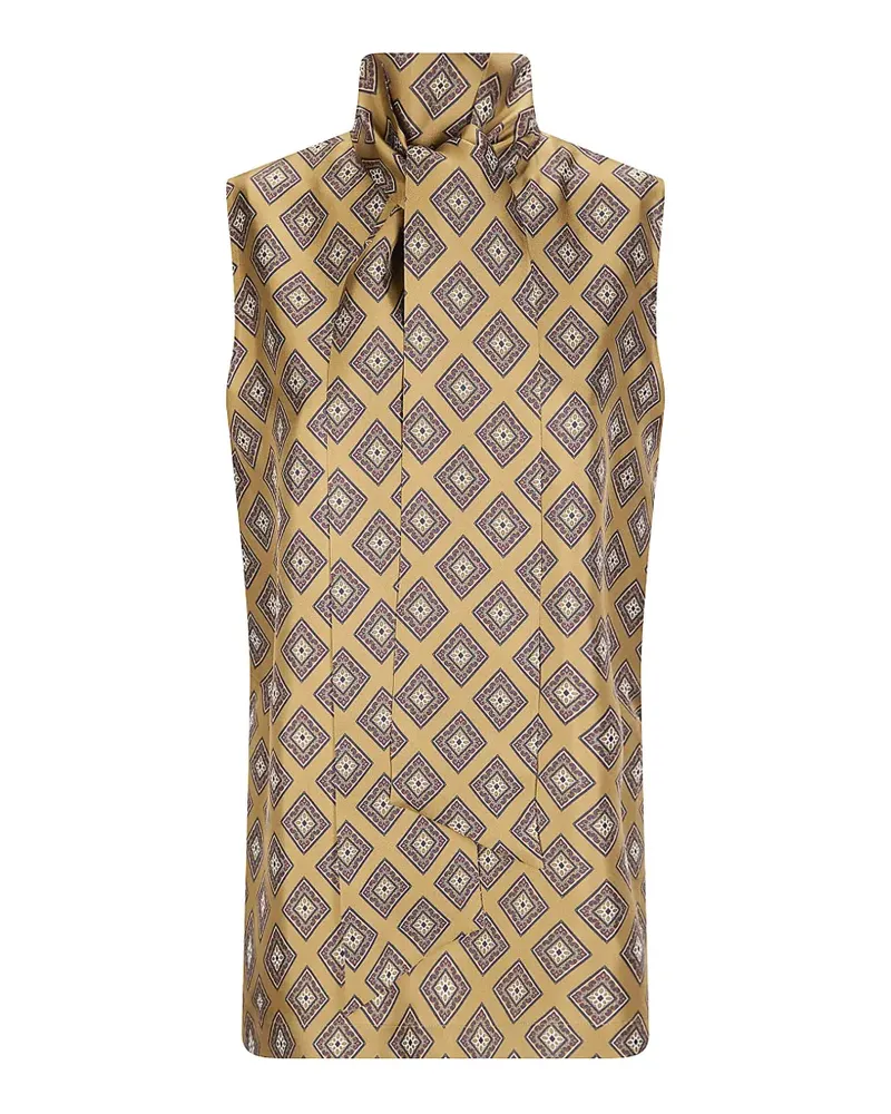 Alberto Biani geometric-print top - Gold Gold