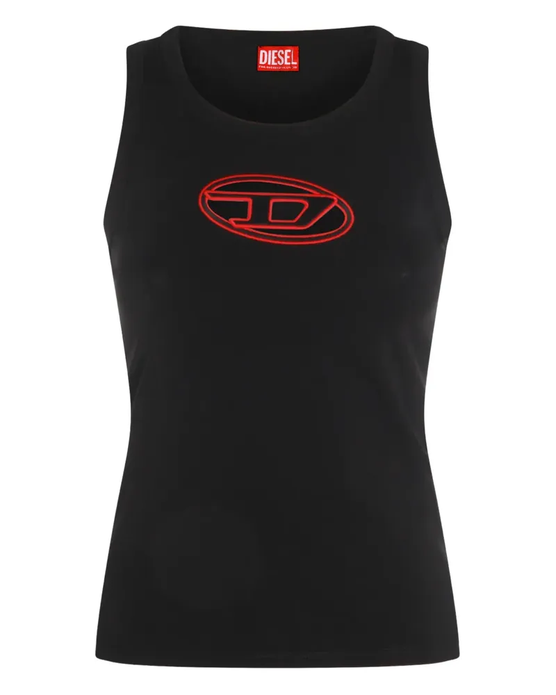 Diesel Tanktop mit Logo-Stickerei - Schwarz Schwarz