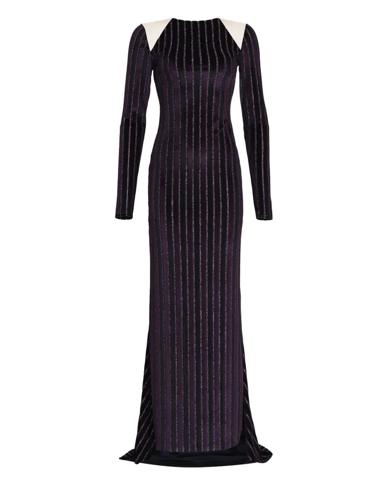 Amir Slama x Astrid gestreiftes Maxikleid - Violett Violett