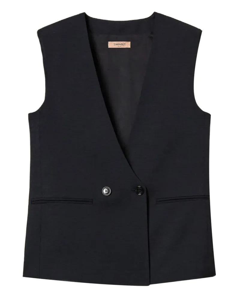 Twin-Set Doppelreihige Weste - Blau Blau