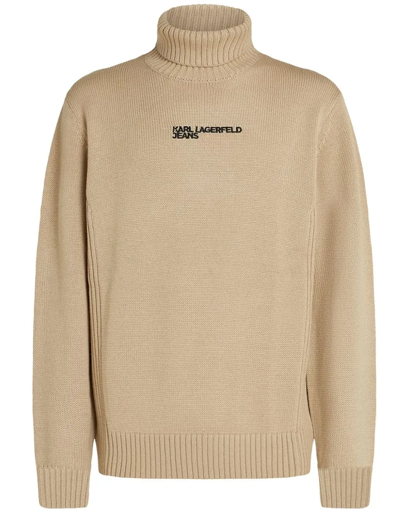 Karl Lagerfeld Pullover mit Logo-Stickerei - Nude Nude