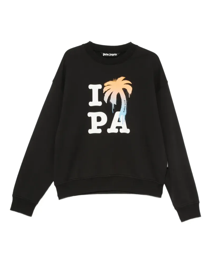 Palm Angels logo-print sweatshirt - Schwarz Schwarz