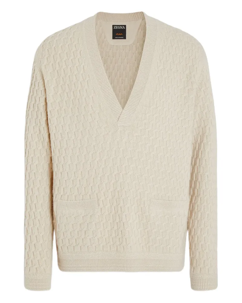 Ermenegildo Zegna Oasi Pullover mit V-Ausschnitt - Nude Nude