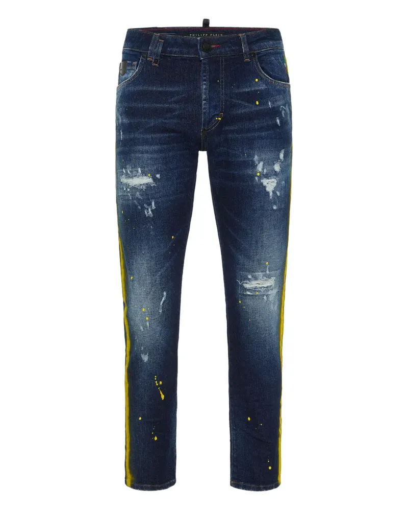 Philipp Plein Gerade Jeans im Distressed-Look - Blau Blau