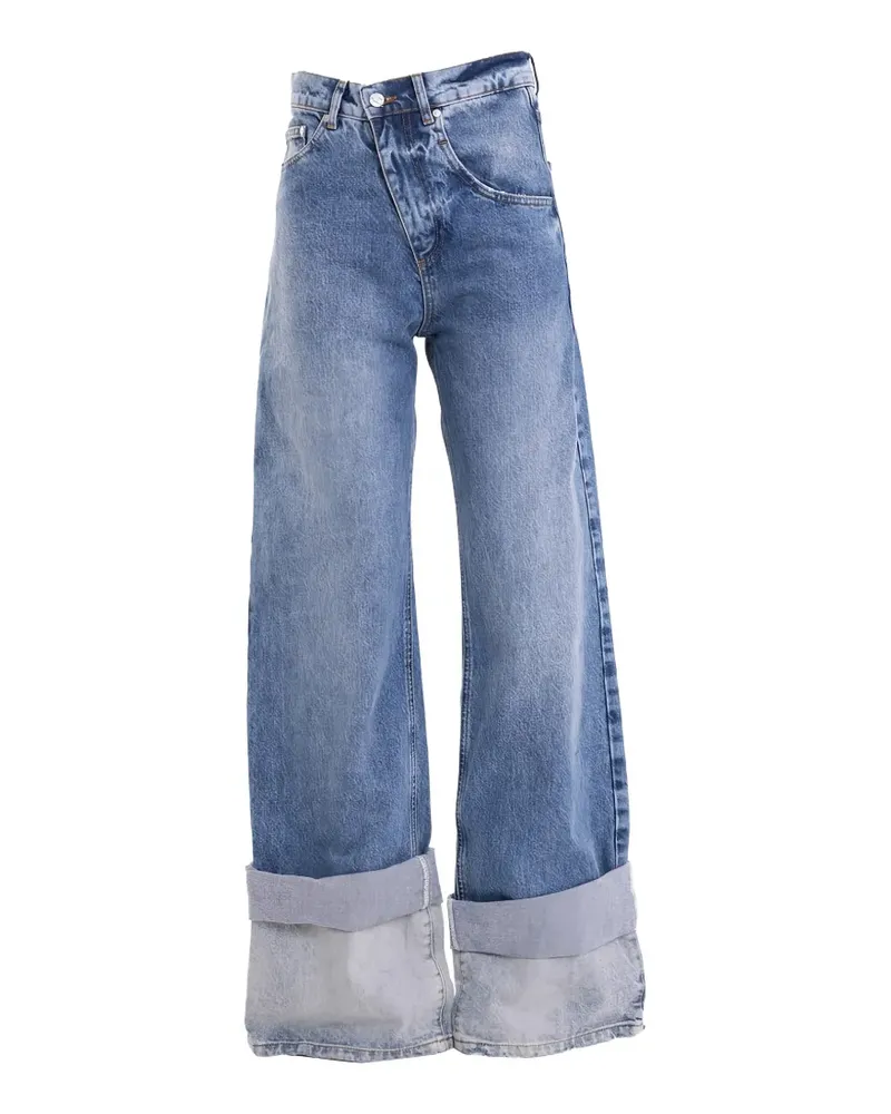 Natasha Zinko Multy Layer asymmetric turn-up jeans - Blau Blau
