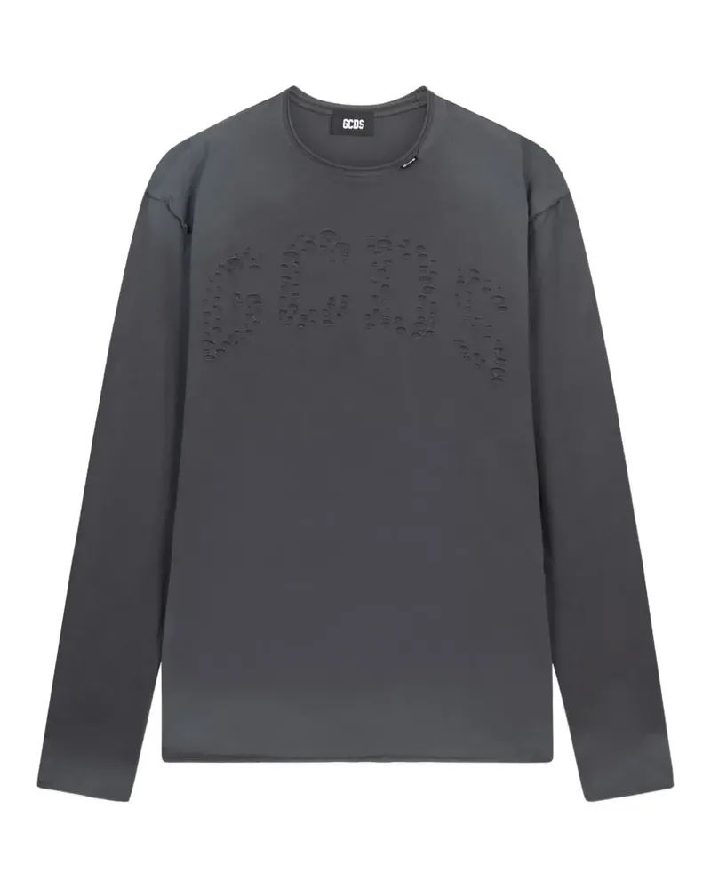 GCDS T-Shirt mit Laser-Cut-Logo - Grau Grau