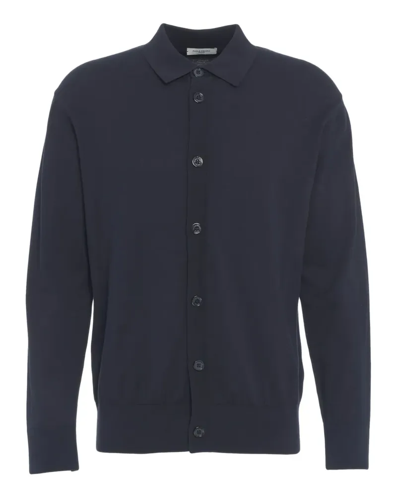 Paolo Pecora Milano Gestricktes Hemd - Blau Blau