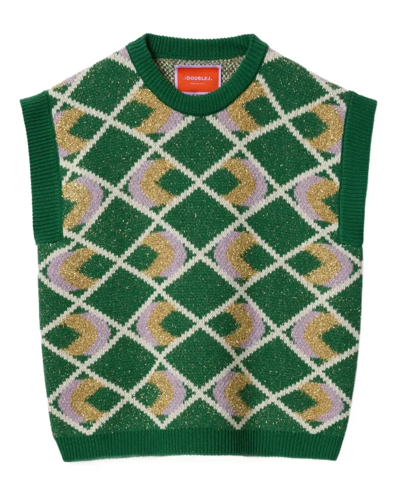 La DoubleJ Half-Light argyle top - Grün Grün