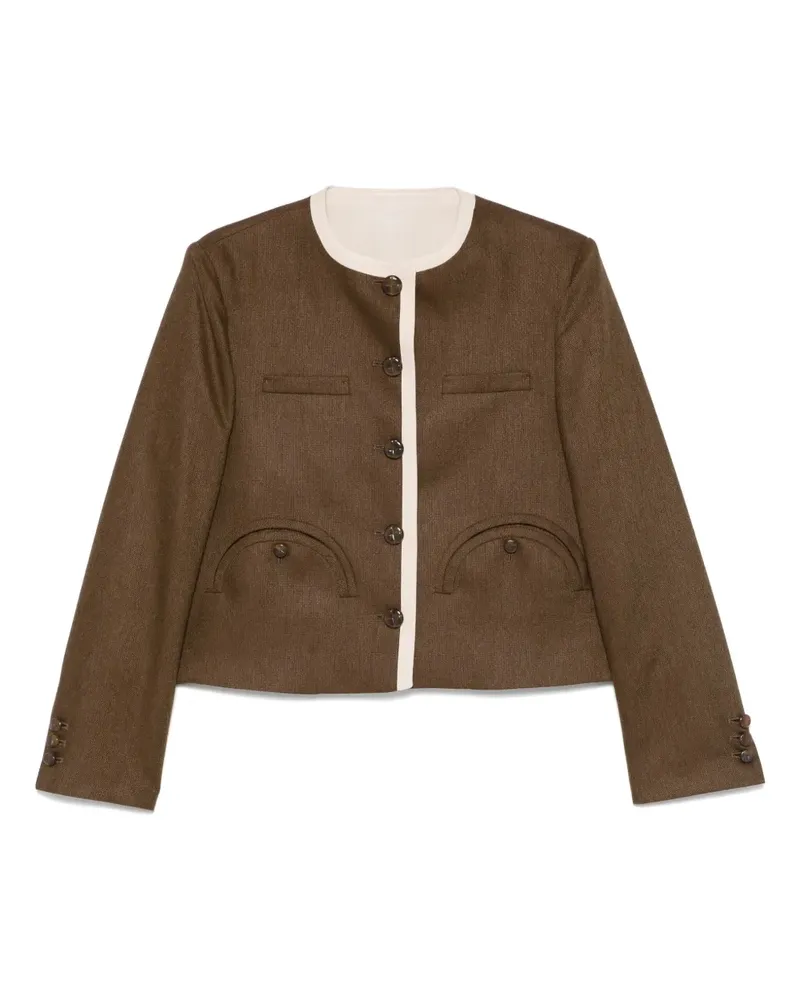 Blazé Milano Jacke mit Kontrastdetails - Braun Braun