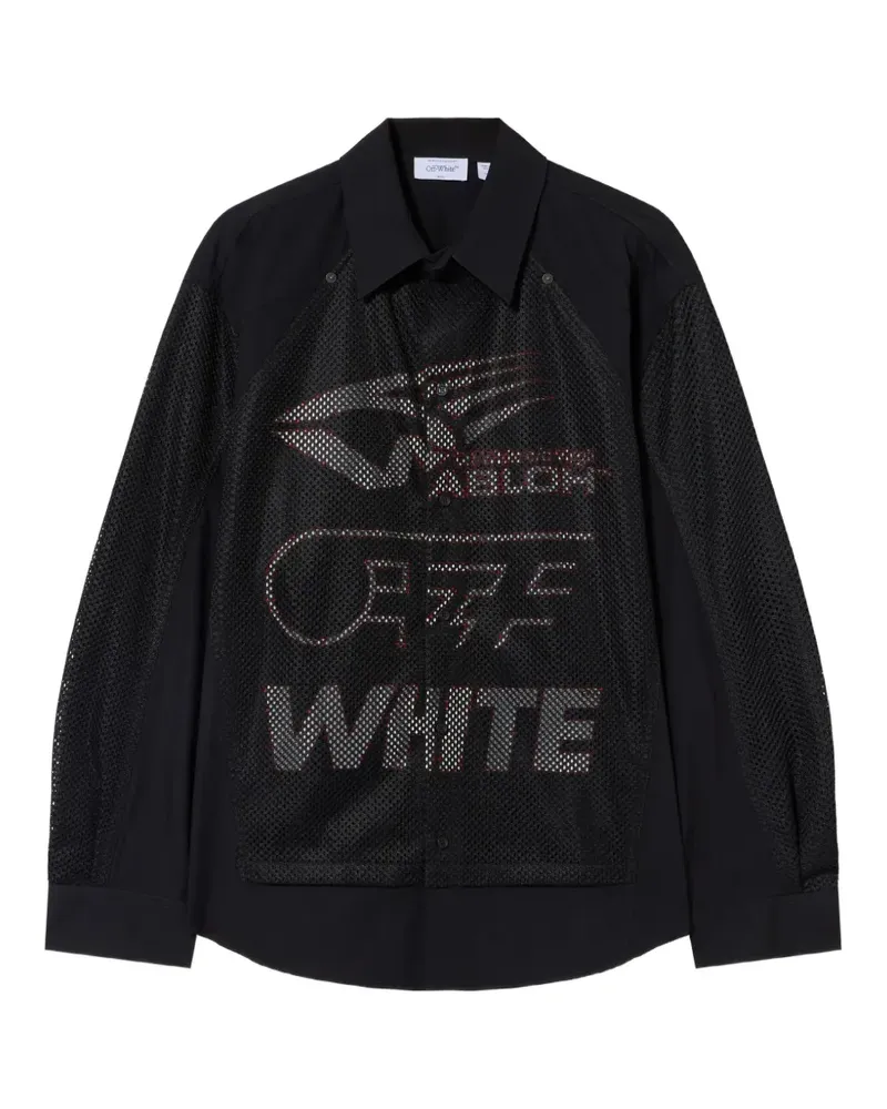 OFF-WHITE Racing Staff Mesh-Hemdjacke - Schwarz Schwarz