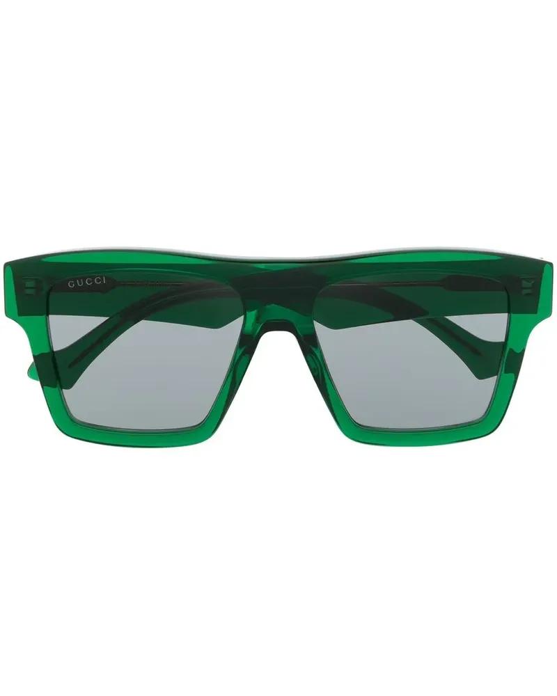 Gucci Sonnenbrille mit eckigem Gestell - Grün Grün