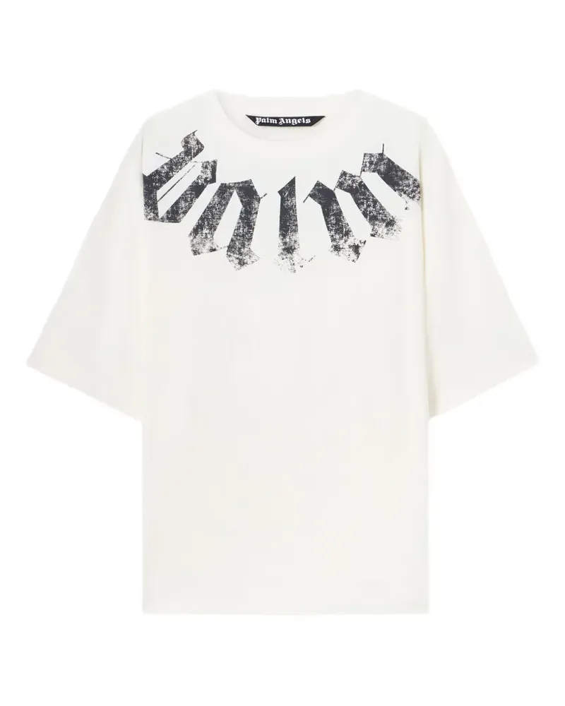 Palm Angels T-Shirt mit Logo - Weiß Weiß