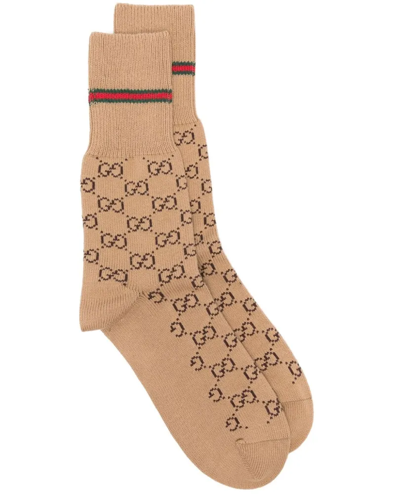 Gucci Socken mit GG-Muster - Nude Nude
