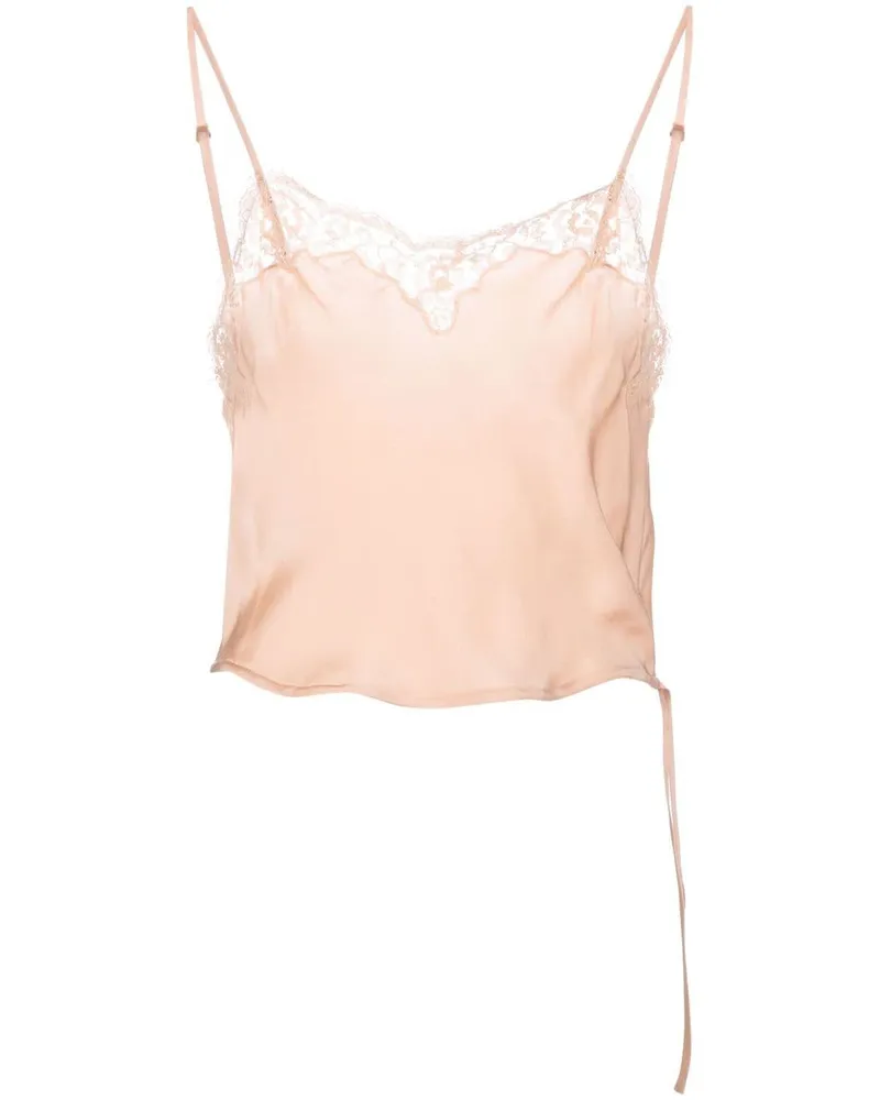 Saint Laurent Camisole-Top mit Spitzenbesatz - Nude Nude