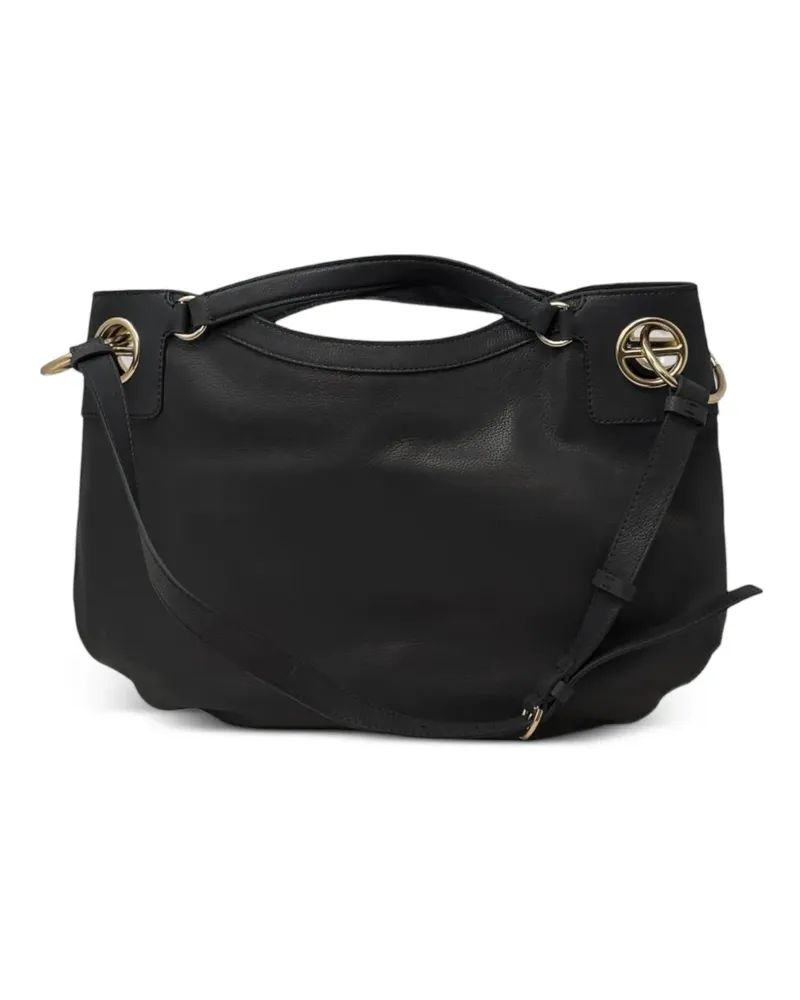 Borbonese medium London ring shoulder bag - Schwarz Schwarz