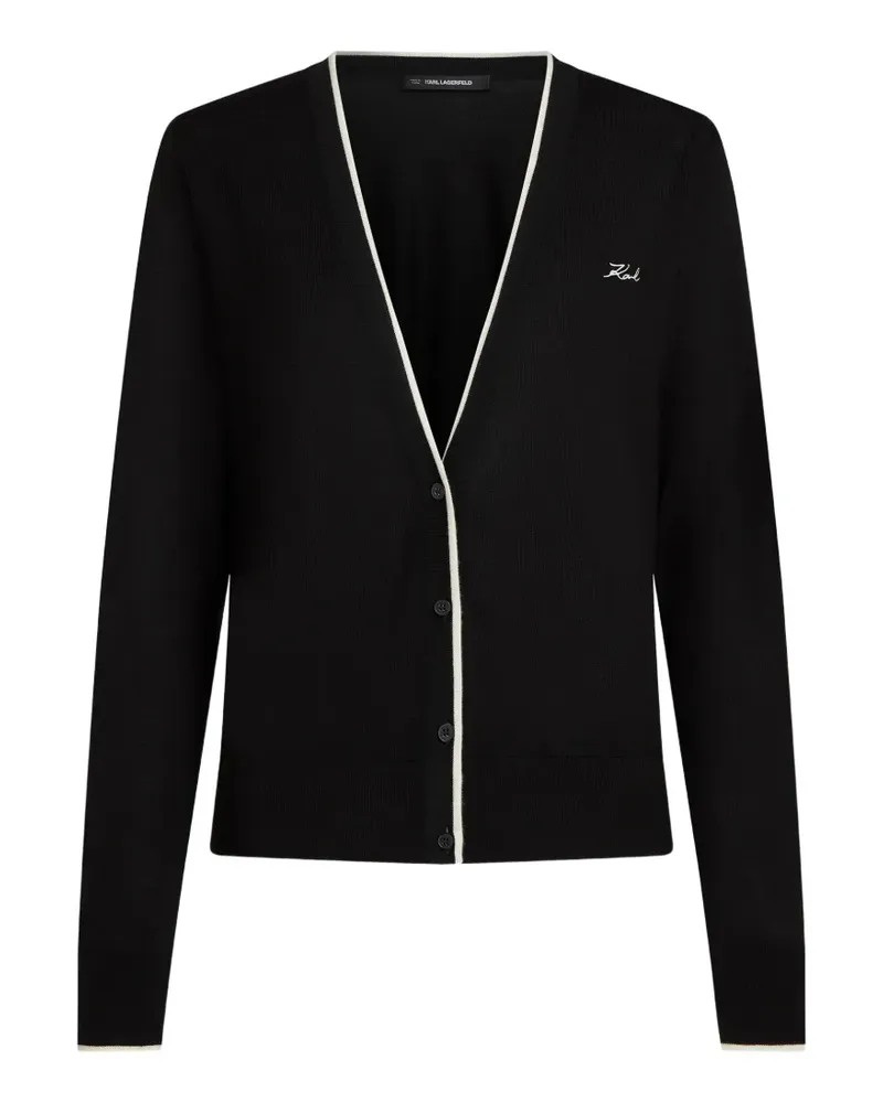 Karl Lagerfeld merino-wool cardigan - Schwarz Schwarz