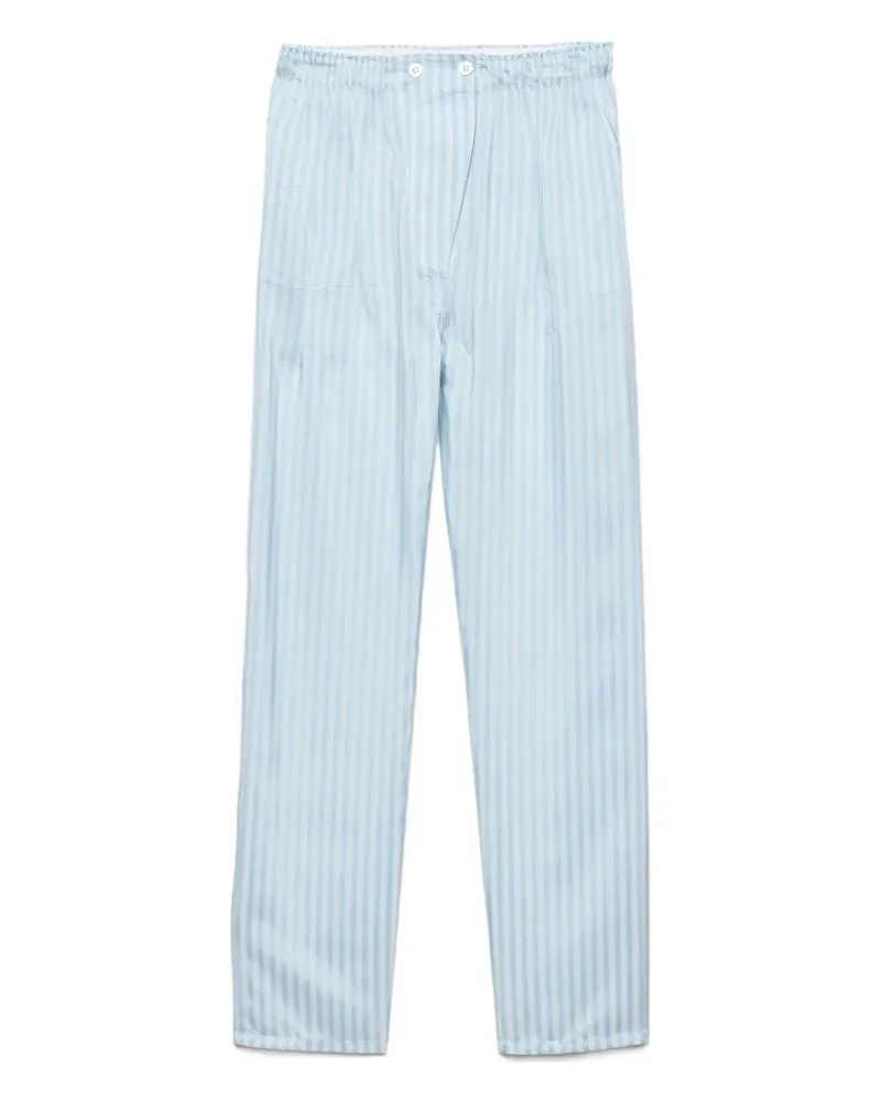 Prada striped silk trousers - Blau Blau