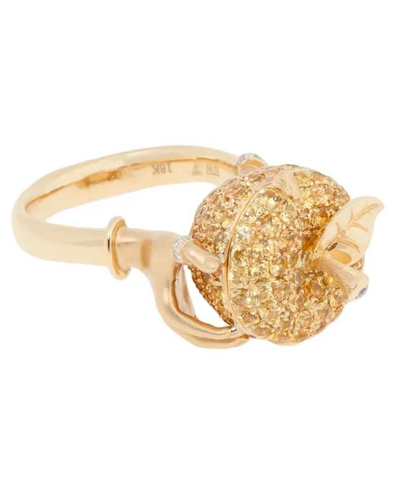 Stephen Webster 18kt Gelbgoldring mit Diamanten und Saphiren Gold