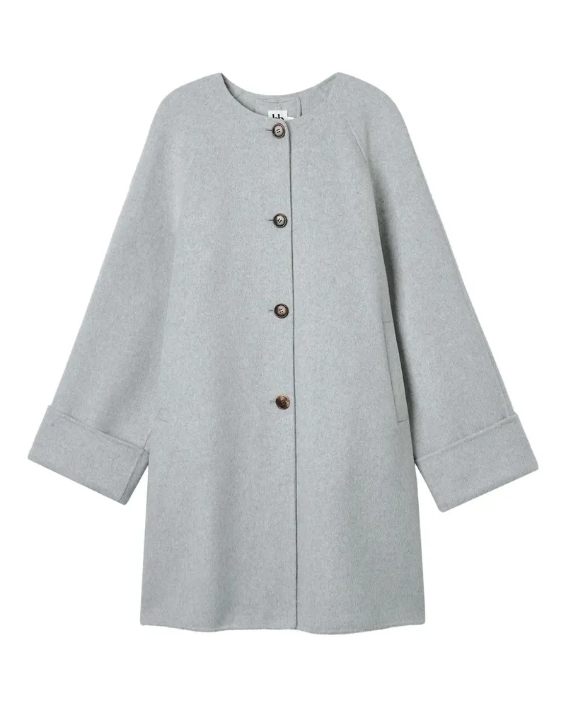 b+ab tie-neck button coat - Grau Grau