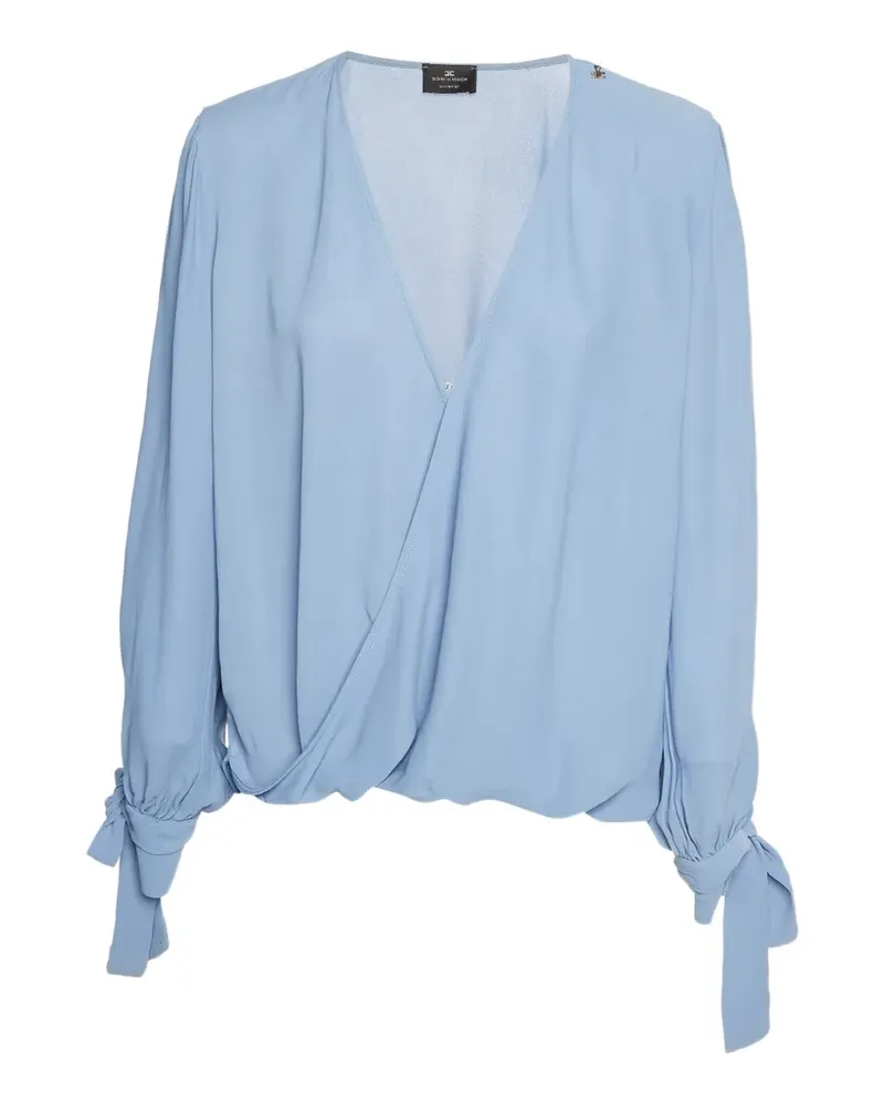 Elisabetta Franchi Gewickelte Bluse mit Bündchen - Blau Blau