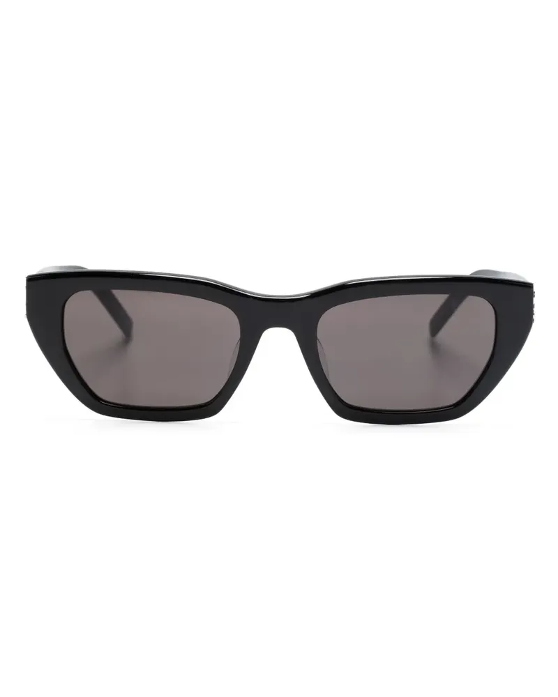 Saint Laurent Cat-Eye-Sonnenbrille mit Logo - Schwarz Schwarz